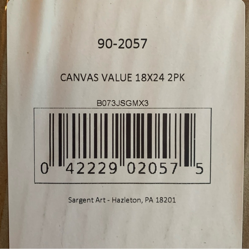 NIP Sargent Art Canvas. 18” x 24”. 2 pack.